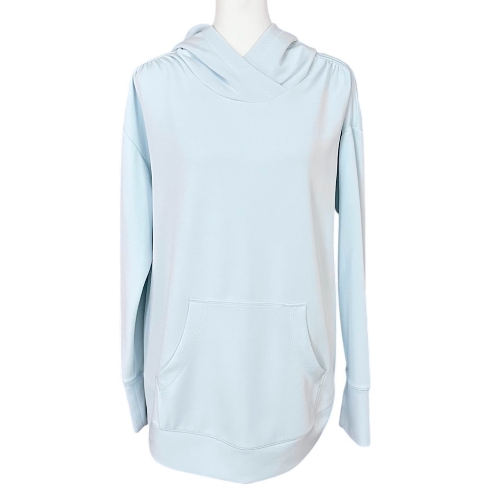 CALIA Ruched Shoulder Hoodie Oversized Sweatshirt Glacier Blue Size Medium - Picture 1 of 12